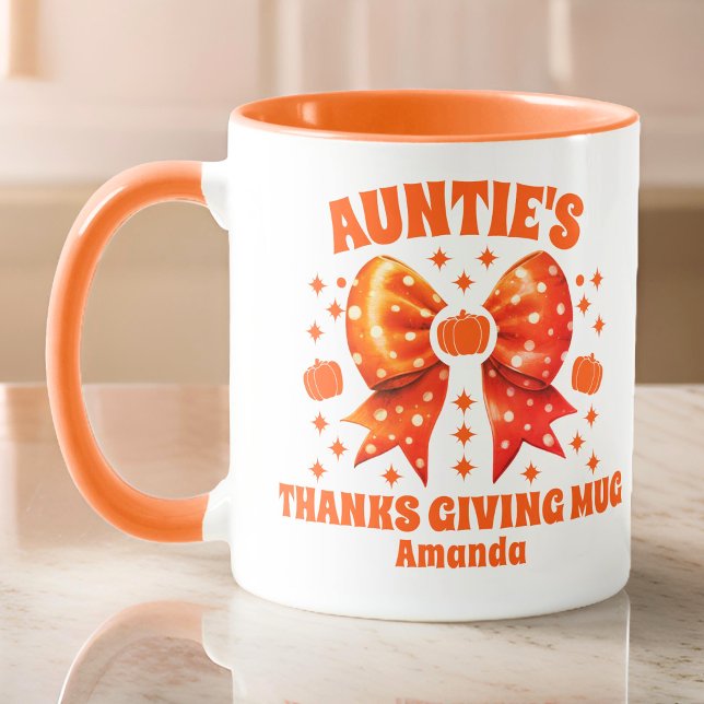 Taza Acción de Gracias de la tía personalizada (Subido por el creador)