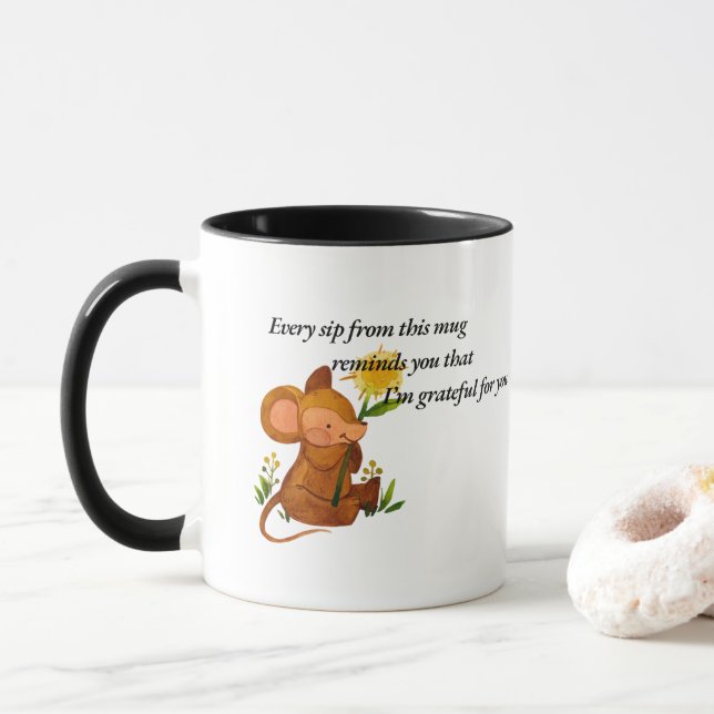 Taza Acción de Gracias Mug - Gratitud y Apreciación (Con donut)