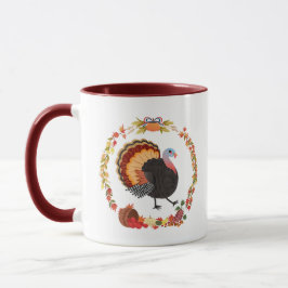 Taza Acción de Gracias Turquía y cosecha