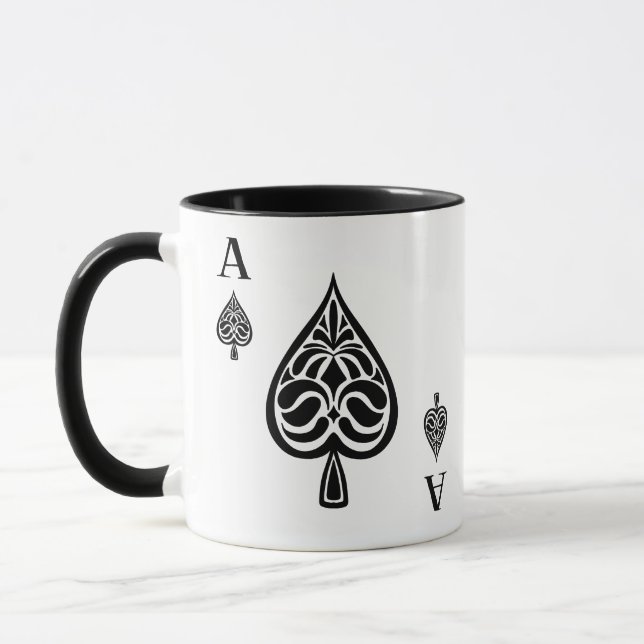 Taza Ace de la tarjeta de reproducción en blanco y negr (Izquierda)