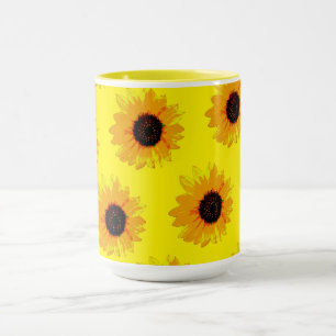Taza Aceite amarillo Pintado de girasoles, cerdo