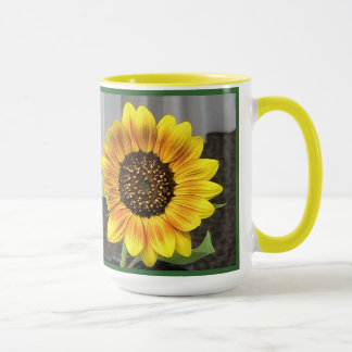 Taza Acentos grandes del verde del girasol