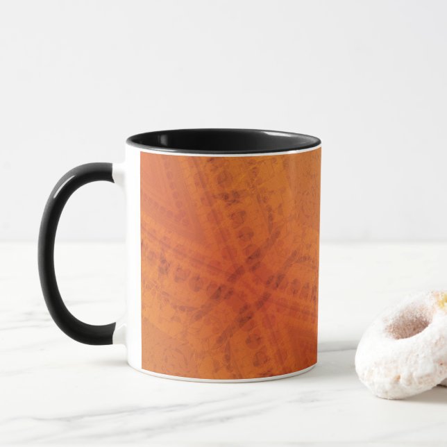 Taza Aceptación | Patrón de Shibori Amarillo Naranja Ro (Con donut)