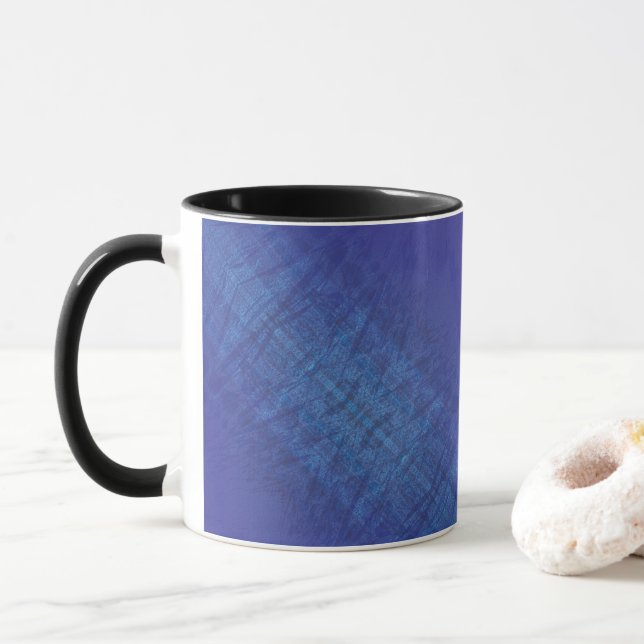 Taza Aceptación | Patrón Shibori Violeta Azul Índigo (Con donut)