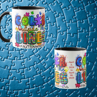 Taza Aceptación personalizada de autismo Mes Mug cerámi