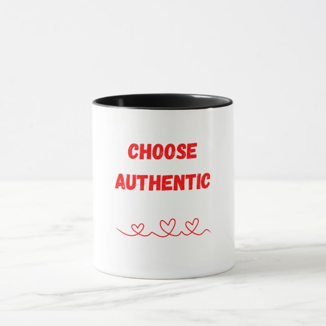 Taza Acepte Su Verdadero Autopersonal - Elija Auténtico (Centro)