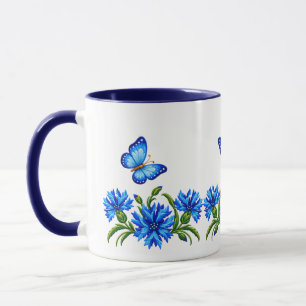 Taza Acianos y mariposas