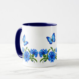 Taza Acianos y mariposas