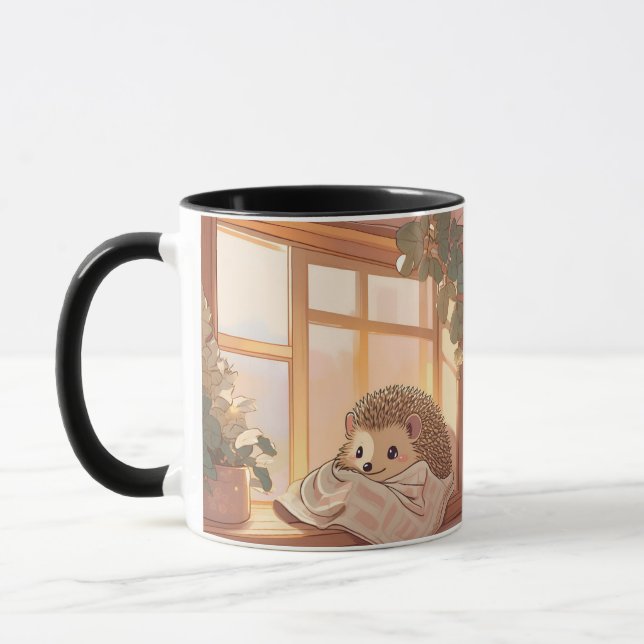 Taza Acogedor Hedgehog Mug: Un cálido abrazo (Izquierda)