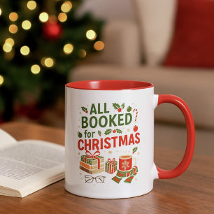 Taza Acogedor Reservado para Navidad Rojo Verde para Le