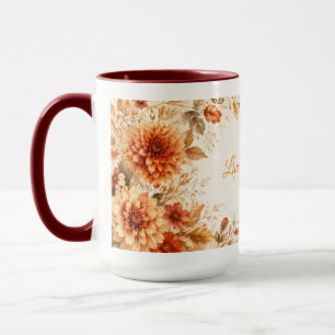 Taza Acogedora con Nombre Personalizado Floral Oto