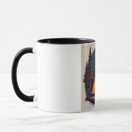 Taza Acogedora escena de camping nocturno Mug con tiend