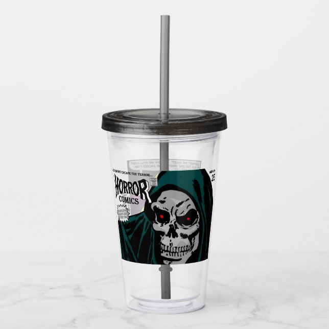 Taza Acrílica de Cómics de TERROR de los 50 (Anverso)