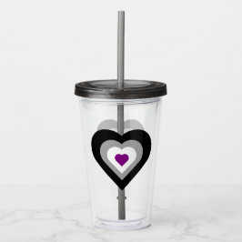 Taza Acrílica de Corazón Asexual Apilado