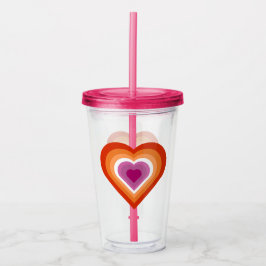 Taza Acrílica de Corazón Lesbiano Apilado
