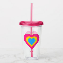 Taza Acrílica de Corazón Pansexual Apilado