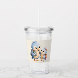 Taza Acrílica de Hermanos Pájaros Azules