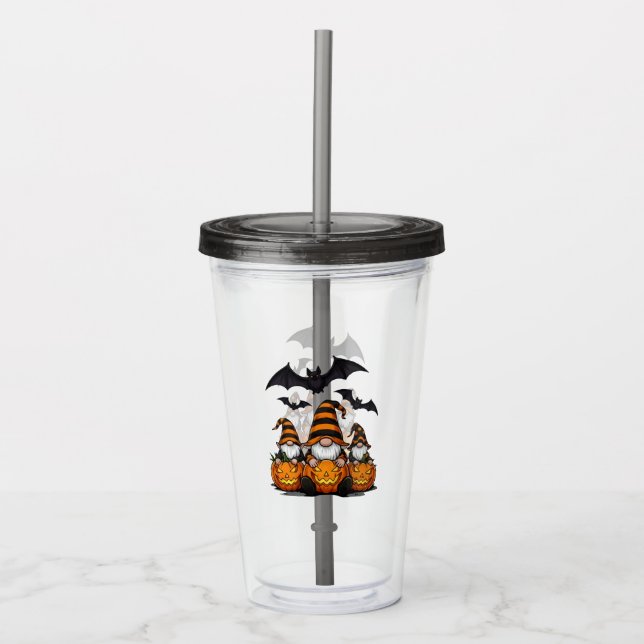 Taza Acrílica Gnomo de Halloween (Anverso)