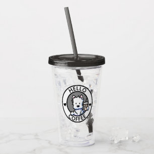 Taza Acrílica KiniArt Amante del Café Westie