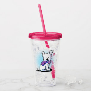 Taza Acrílica KiniArt Purple Lover Westie