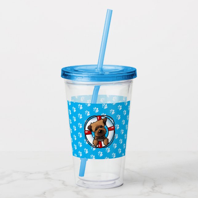 Taza Acrílica Rescate de Border Terrier (Reverso)