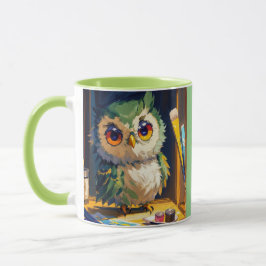 Taza Acrílico de búho y cuchillos de paleta