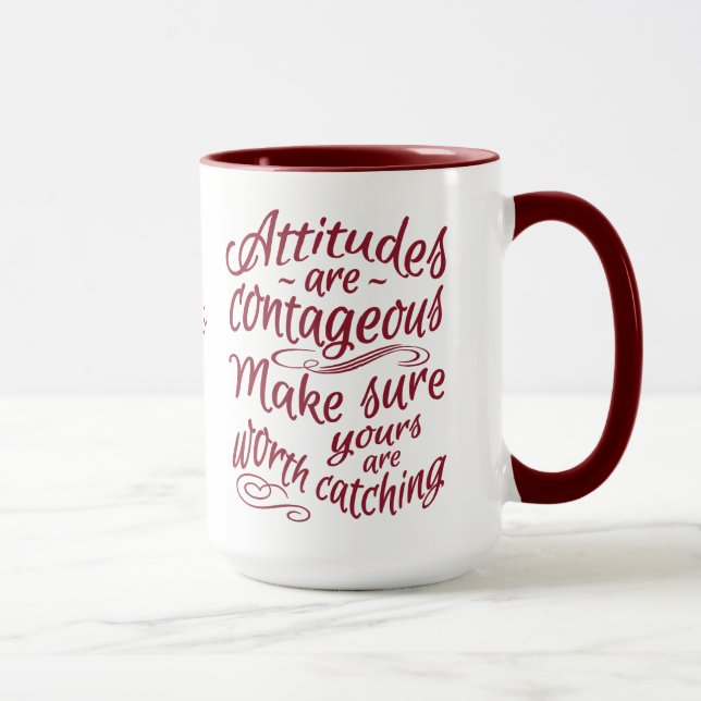 Taza ACTITUDES personalizado monograma mugs motivaciona (Derecha)