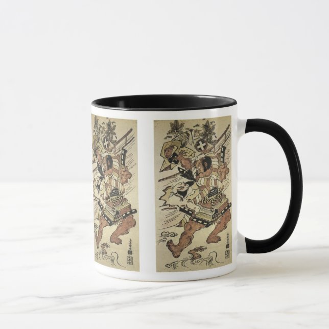 Taza Actores Kabuki, Kiyomasu II, 1717 Mug (Derecha)