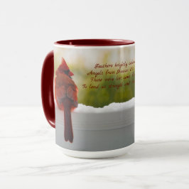 Taza Actualizado: Cardenal con poema Visitante del ciel