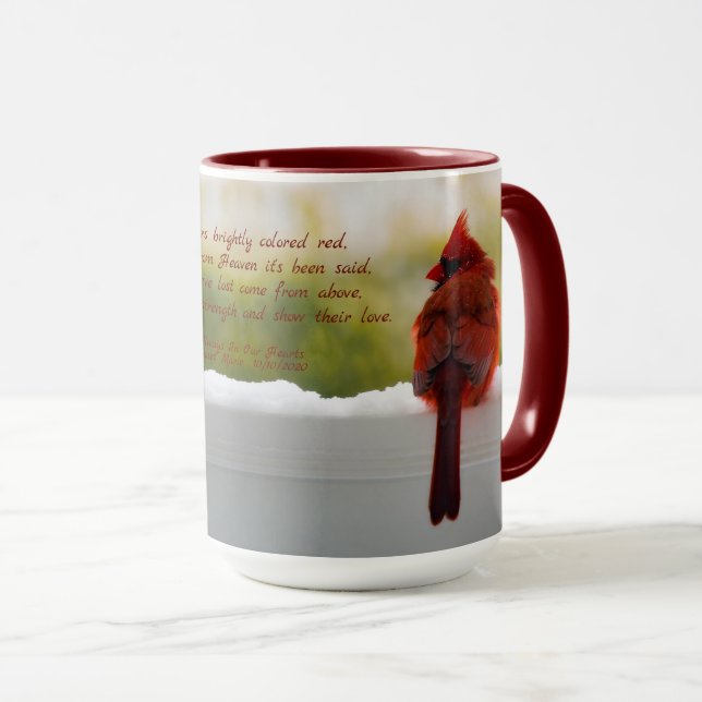 Taza Actualizado: Poema y texto del cardenal/visitante  (Anverso derecho)