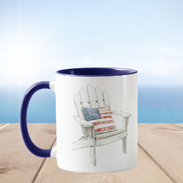 Taza Acuarela Adirondack Presidente Bandera Estadounide