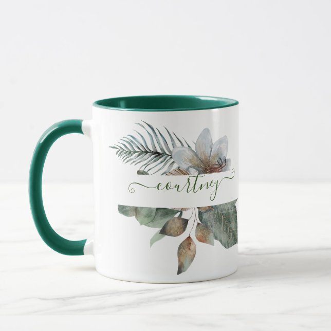 Taza Acuarela botánica personalizada (Izquierda)