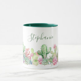 Taza Acuarela Cactus Nombre botánico de las flores