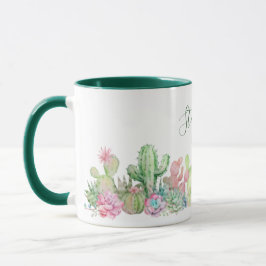 Taza Acuarela Cactus Nombre botánico de las flores