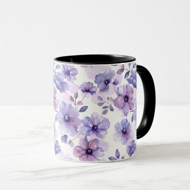 Taza Acuarela Cute Sofisticada Moda Floral Romántica (Anverso derecho)