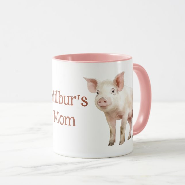 Taza Acuarela de cerdito (Anverso derecho)