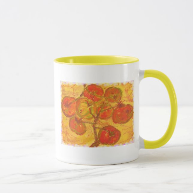 Taza acuarela de clúster de tomates (Derecha)