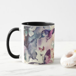 Taza Acuarela de mariposa