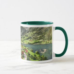 Taza Acuarela de un paisaje de Suiza