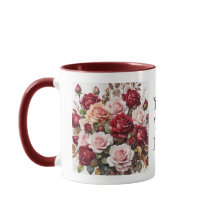 Acuarela Elegante Rosas de marrón flor Mug