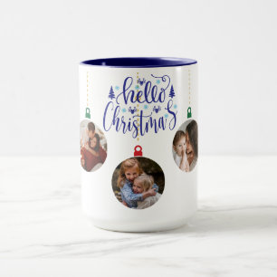 Taza Acuarela Festiva Azul 5 foto Hola Navidad