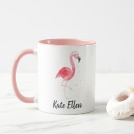 Taza Acuarela Flamingo Mug Nombre personalizado