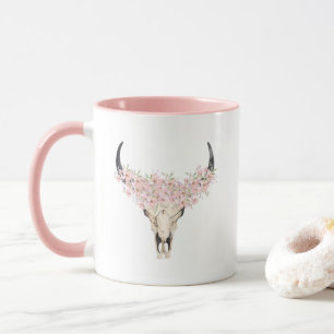 Taza Acuarela Floral Deer Skull Mug