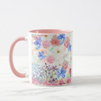Taza Acuarela Floral Mug - Romántica y Girona