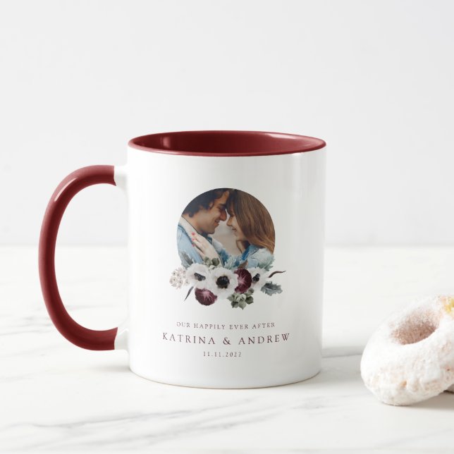 Taza Acuarela Floral Photo Mug (Con donut)