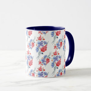 Taza Acuarela, flores.