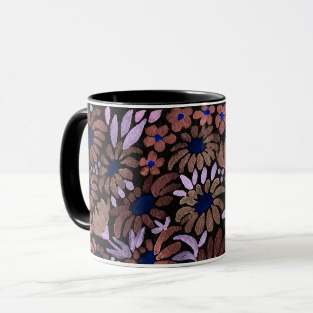 Taza Acuarela flores de prado de manzanilla campo flora (Anverso izquierdo)
