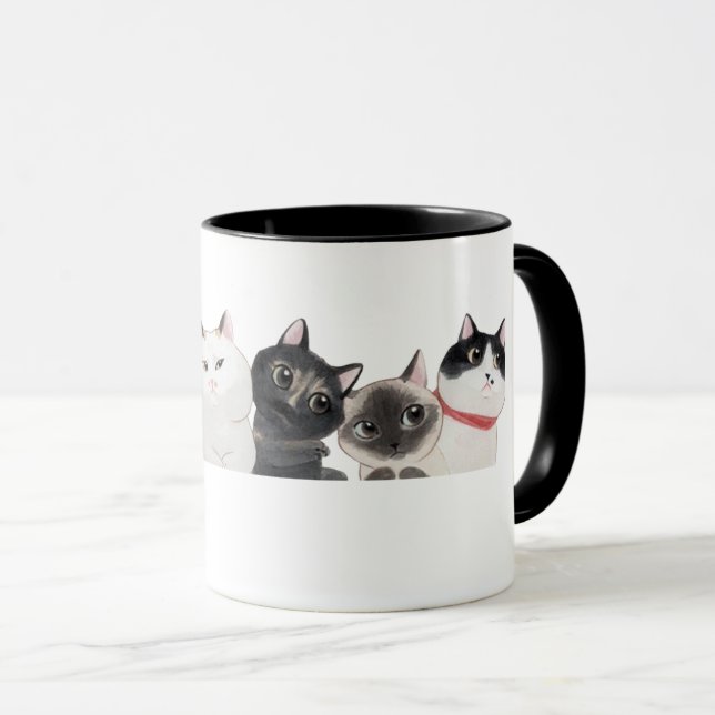 Taza Acuarela Gatos Gatitos Mugs (Anverso derecho)