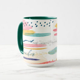 Taza Acuarela Geométrica abstracta personalizada