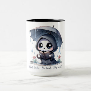 Taza Acuarela Grim Reaper Book Lover